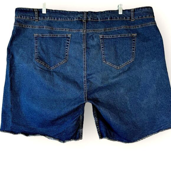 Rock & Stone Denim Bermuda Blue Jeans Shorts Raw Hem Stretchy Plus Size 26W - Picture 2 of 13